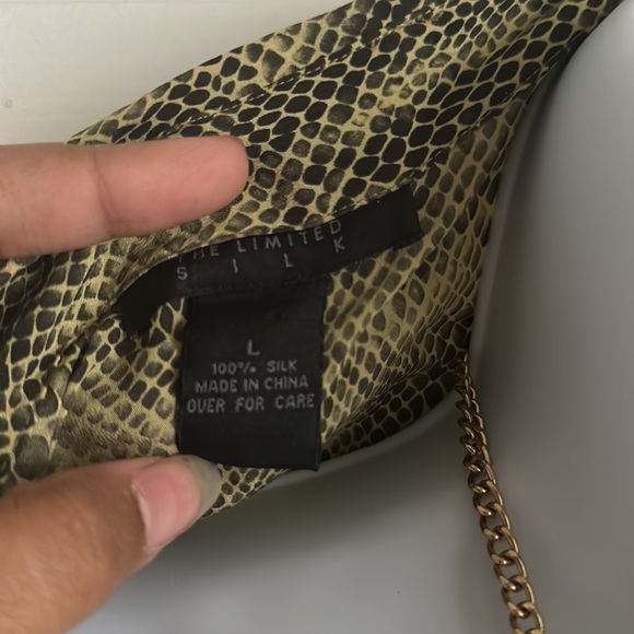 The Limited SILK Olive Green Snakeskin Button Down - Picture 5 of 5